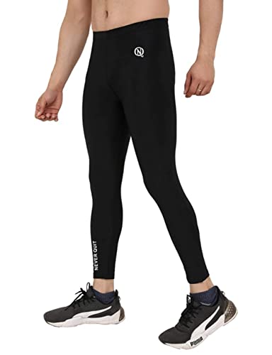 NEVER QUIT Men's Running Full Length Tights Compression Lower